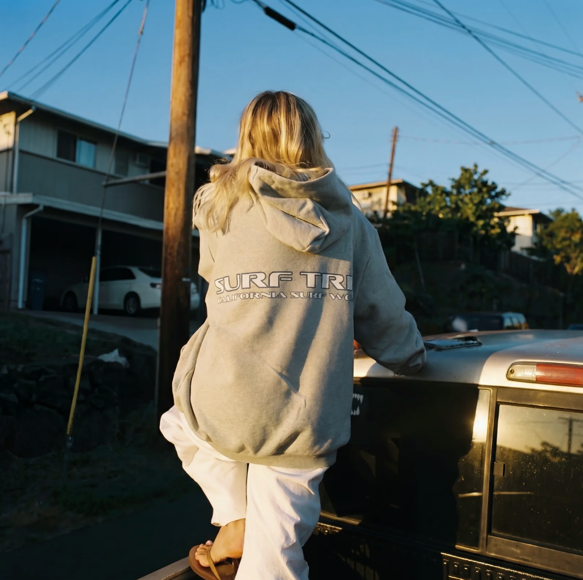 Surf Trip Vintage Plaid Hoodie