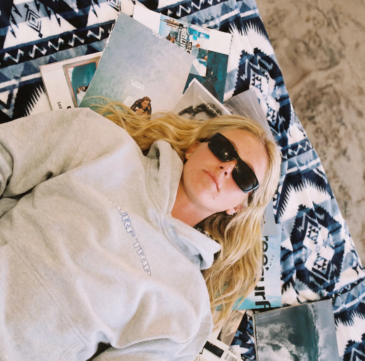 Surf Trip Vintage Plaid Hoodie